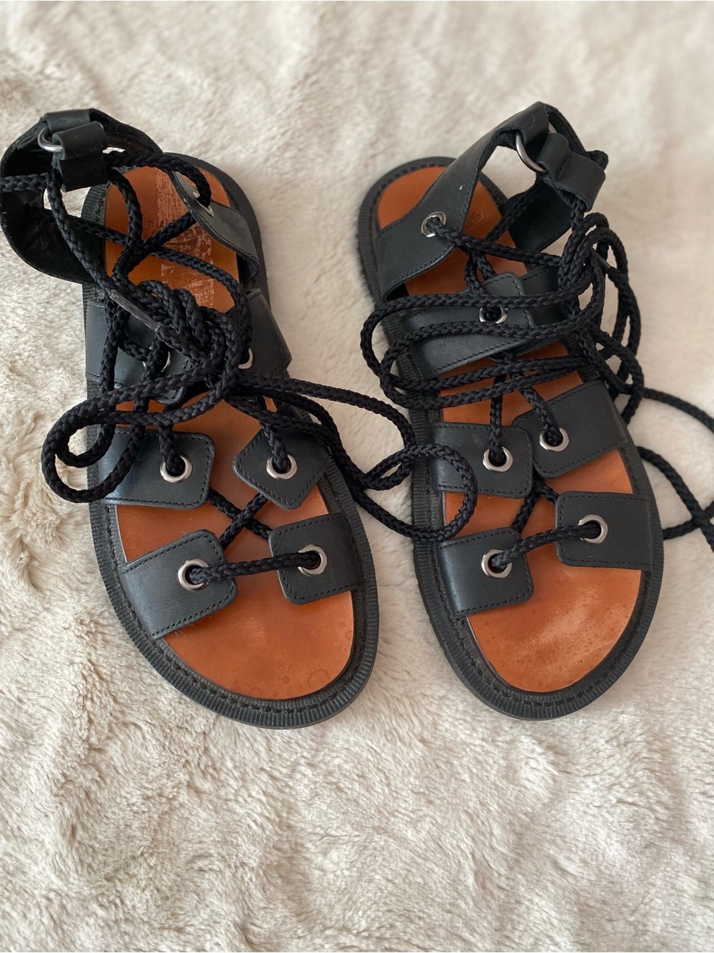 Dr. Martens women’s black Jasmine Ghillie gladiator sandals